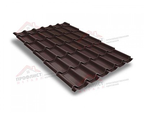 Металлочерепица классик плюс 0,5 GreenCoat Pural RR 887 шоколадно-коричневый (RAL 8017 шоколад).