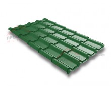 Металлочерепица камея 0,45 PE RAL 6002 лиственно-зеленый.