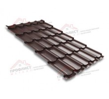 Металлочерепица квинта плюс 0,5 GreenCoat Pural RR 887 шоколадно-коричневый (RAL 8017 шоколад).