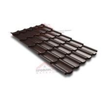 Металлочерепица квинта плюс c 3D резом 0,5 GreenCoat Pural RR 887 шоколадно-коричневый (RAL 8017 шоколад).