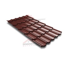 Металлочерепица квинта плюс c 3D резом 0,5 Velur20 RAL 3009 оксидно-красный.