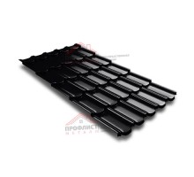 Металлочерепица квинта плюс c 3D резом 0,5 Velur20 RAL 9005 черный.