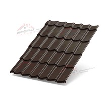Металлочерепица Супермонтеррей 0.5x1185x7410 мм, RAL 8017, Полиэстер