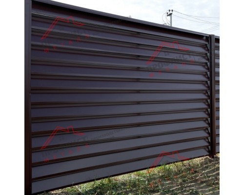 Забор-жалюзи S 58х120 мм, ПЭ, Ral 8017 - 0,35 мм.