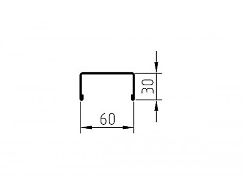 Декоративная планка П - 60х30, двухсторонний ПЭ, Ral 6005 - 0,5мм