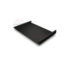 Простой вертикальный паз (гладкий) 0,5 Quarzit lite с пленкой на замках RAL 9005 черный.