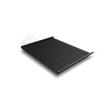 Простой горизонтальный паз (гладкий) 0,5 Quarzit lite с пленкой на замках RAL 9005 черный.