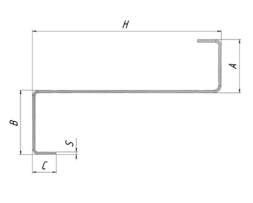 Z-образный профиль 2,5-150-75мм