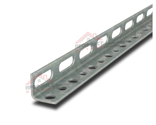 L-образный профиль перфорированный К237 50x36x2000, толщина 2,0 мм, из нержавеющей стали