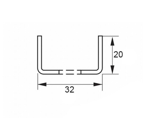 Профиль монтажный П-образный К347 32x20x3000, толщина 2,0 мм, оцинкованный