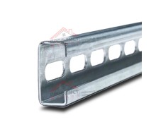 С-образный профиль перфорированный К108 40x20x3000, толщина 1,5 мм, оцинкованный