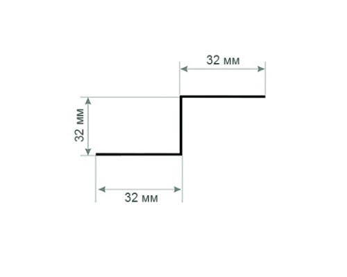 Z-образный профиль перфорированный К241 62x32x3000, толщина 2,0 мм, горячеоцинкованный