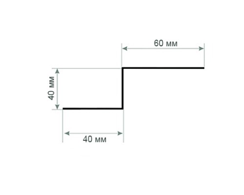 Z-образный профиль перфорированный К239 97x40x2000, толщина 2,5 мм, из нержавеющей стали