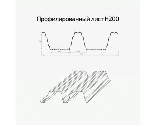 Профнастил оцинкованный Н200-840-0.7 цена за пог.м