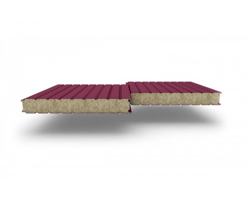 Уцененные сэндвич-панели стеновые с минеральной ватой, ширина 1200 мм, толщина 100 мм, 0.5/0.5, Полиэстер RAL3005