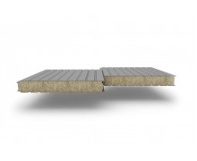 Уцененные сэндвич-панели стеновые с минеральной ватой, ширина 1200 мм, толщина 100 мм, 0.5/0.5, Полиэстер RAL7004