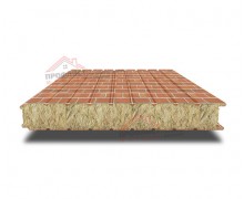 Стеновая сэндвич-панель с минеральной ватой, ширина 1200 мм, толщина 60 мм, 0.5/0.5, Экостил (Ecosteel)