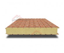Стеновая сэндвич-панель с пенополиуретаном, ширина 1000 мм, толщина 80 мм, 0.5/0.5, Экостил (Ecosteel)