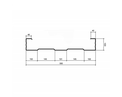 Сэндвич-профиль начальный акустический СПНА-100х595, RAL 9003, 1,0 мм