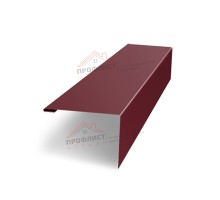 Нащельник (для калиток и ворот) 25х35 жалюзи Milan, Tokyo, Palermo 0,7 PE c пленкой RAL 3005 красное вино (L1,68)