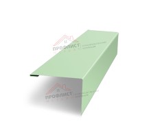 Нащельник (для калиток и ворот) 25х35 жалюзи Milan, Tokyo, Palermo 0,45 PE с пленкой RAL 6019 бело-зеленый (L1,68)