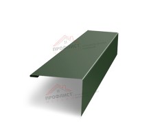 Нащельник (для калиток и ворот) 25х35 жалюзи Milan, Tokyo, Palermo 0,5 GreenCoat Pural BT, matt RR 11 темно-зеленый (L1,68)