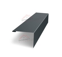 Нащельник (для калиток и ворот) 25х35 жалюзи Milan, Tokyo, Palermo 0,5 Rooftop Matte RAL 7016 антрацитово-серый (L1,68)