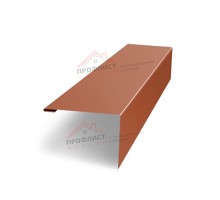 Нащельник (для калиток и ворот) 25х35 жалюзи Milan, Tokyo, Palermo 0,45 PE с пленкой RAL 8004 терракота (L1,68)