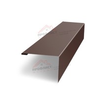 Нащельник (для калиток и ворот) 25х35 жалюзи Milan, Tokyo, Palermo 0,7 PE c пленкой RAL 8017 шоколад (L1,68)