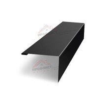 Нащельник (для калиток и ворот) 25х35 жалюзи Milan, Tokyo, Palermo 0,5 Quarzit lite с пленкой RAL 9005 черный (L1,68)