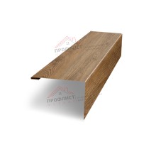 Нащельник (для калиток и ворот) 25х35 жалюзи Milan, Tokyo, Palermo 0,45 Print Premium Antique Wood wood (L1,68)