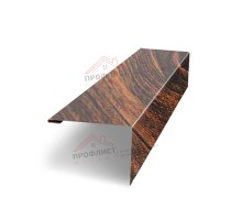 Нащельник (для калиток и ворот) 25х35 жалюзи Milan, Tokyo, Palermo 0,45 Print EliteChestnut Wood (L1,68) (обратная сторона серая)
