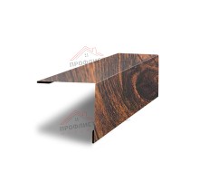 Планка завершающая 50х50 жалюзи Milan 0,45 Print Elite Chestnut Wood (обратная сторона серая)