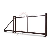 Ворота откатные Жалюзи крепление к кирпичному столбу 2,0х4,5 RAL 8017