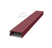 Крепежная планка нижняя Texas 0,5 Satin с пленкой RAL 3005 красное вино
