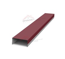 Крепежная планка верхняя Texas 0,45 PE с пленкой RAL 3005 красное вино