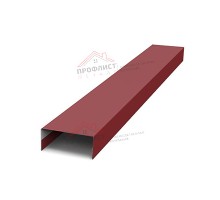 Крепежная планка нижняя Texas 0,5 Satin с пленкой RAL 3011 коричнево-красный