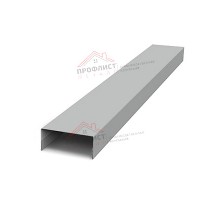 Крепежная планка нижняя Texas 0,5 Satin с пленкой RAL 9006 бело-алюминиевый