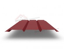 Софит металлический без перфорации 0,5 Satin с пленкой RAL 3011 коричнево-красный
