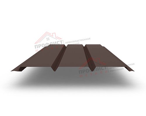Софит металлический без перфорации 0,5 GreenCoat Pural BT с пленкой RR 887 шоколадно-коричневый (RAL 8017 шоколад)