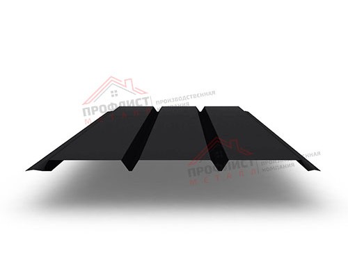 Софит металлический без перфорации 0,5 Rooftop Matte с пленкой RAL 9005 черный