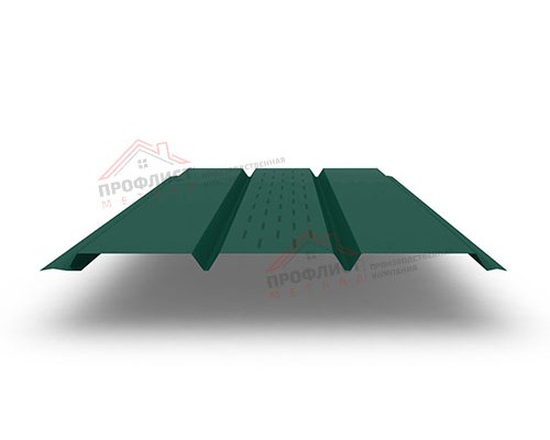 Софит металлический центральная перфорация 0,45 Drap ST с пленкой RAL 6005 зеленый мох
