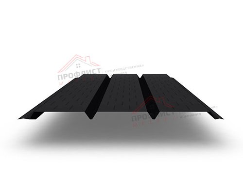 Софит металлический полная перфорация 0,5 Rooftop Matte с пленкой RAL 9005 черный.