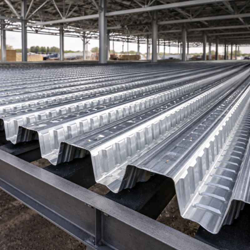 Монтаж несущего профнастила H80A по металлическим балкам