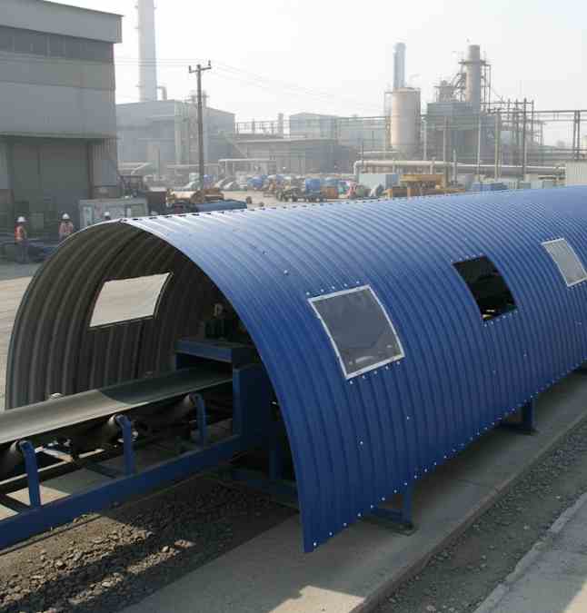 Монтаж арочного укрытия для конвейера