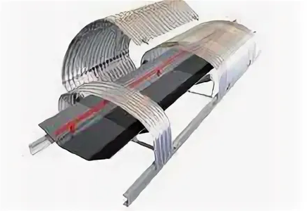 Укрытие конвейеров. Укрытие ленточного конвейера с аспирацией. Вальцуем профлист для конвейера укрытие\. Укрытие става ленточного конвейера. Арочные укрытия для конвейера.