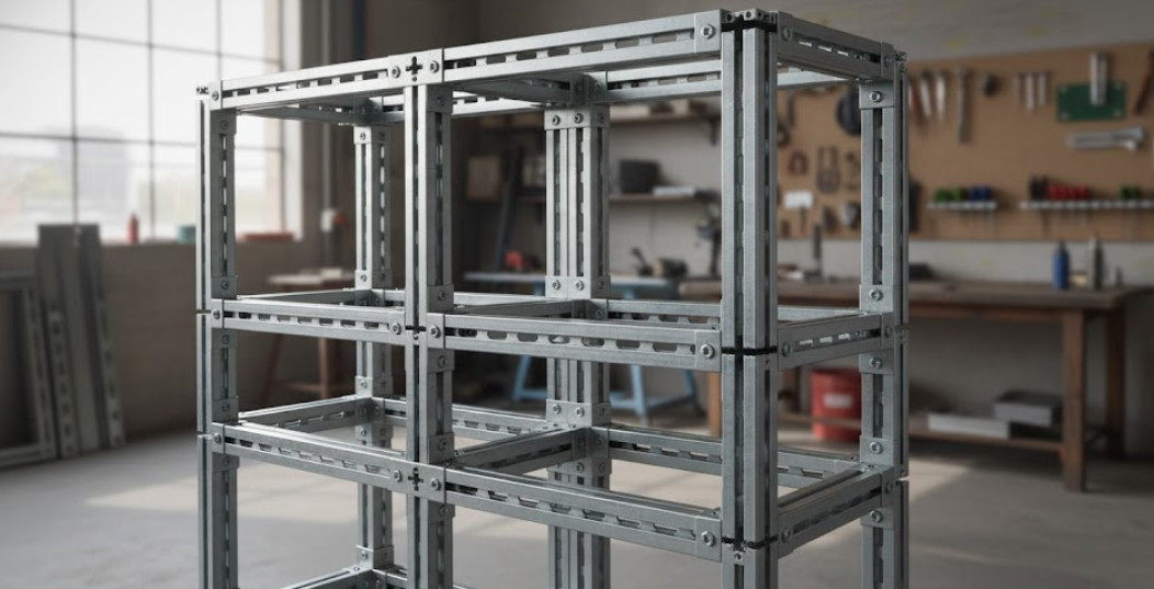 Готовые конструкции на перфорированном профиле