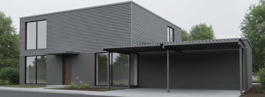 Фасад из перфорированного профлиста Т20