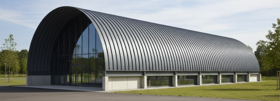 Арочный профнастил в строительстве ангаров