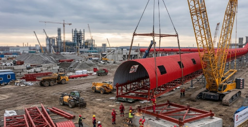 Монтаж укрытия конвейера